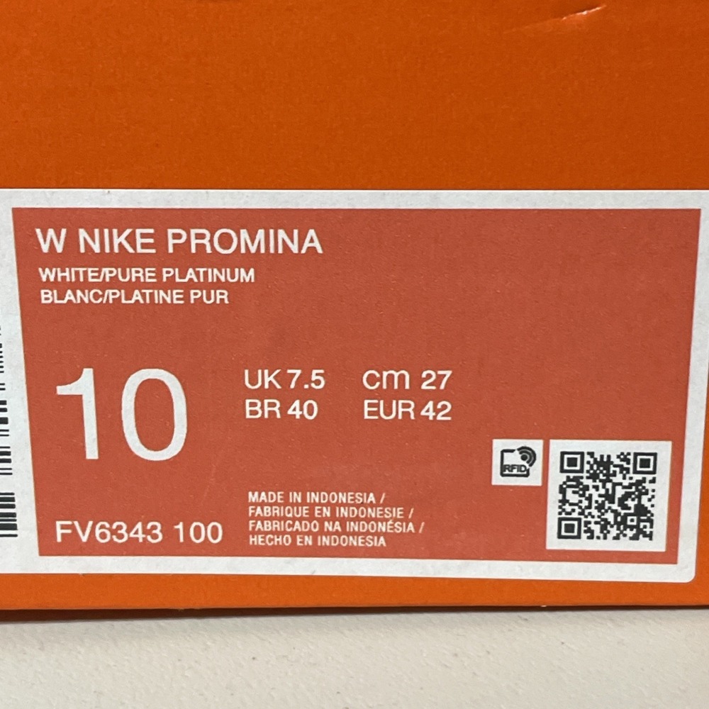 Nike Promina White Womens 10 Shoes Sneakers Athletic Running Low FV6343-100 NEW - Picture 7 of 7